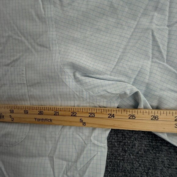 Brooks Brothers Classic Cotton Check Non-Iron Blue 17-34 Spread Men Shirt Adult - Picture 6 of 16